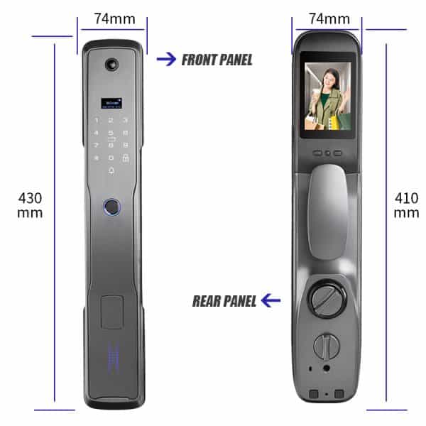 Series 4 Lite WiFi Smart Face  Recognition Door Lock With  Camera And screen With Video  Doorbell With 2 Way Talk App  Support + Finger print + RFid +  passcode + mechanical key + OTP - Image 4