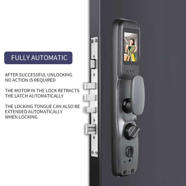 Series 4 Lite WiFi Smart Face  Recognition Door Lock With  Camera And screen With Video  Doorbell With 2 Way Talk App  Support + Finger print + RFid +  passcode + mechanical key + OTP - Image 6